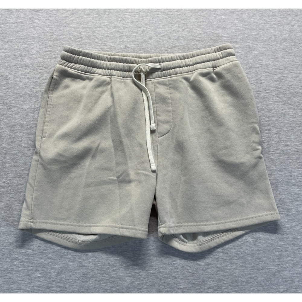 Brooklyn Cloth 5" Sweat Shorts Mens Large Beige Fleece Lined Athleisure Gym Gear